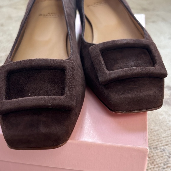 ANN MASHBURN Buckle Shoe Dark Brown Suede Heels - Picture 4 of 13